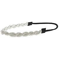 Capelli New York Silver Beaded Braid Headwrap