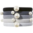 Kitsch Black And Gray Pearl Hair Ties 5 Count