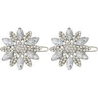 Elle Rhinestone And Rose Gold Flower Barrettes 2 Pk