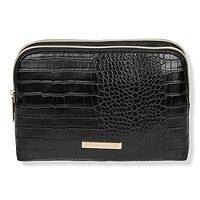 Tartan + Twine Black Croc Duo Zip Beauty Clutch