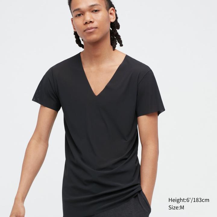Uniqlo Airism Micro Mesh V-neck Short-sleeve T-shirt