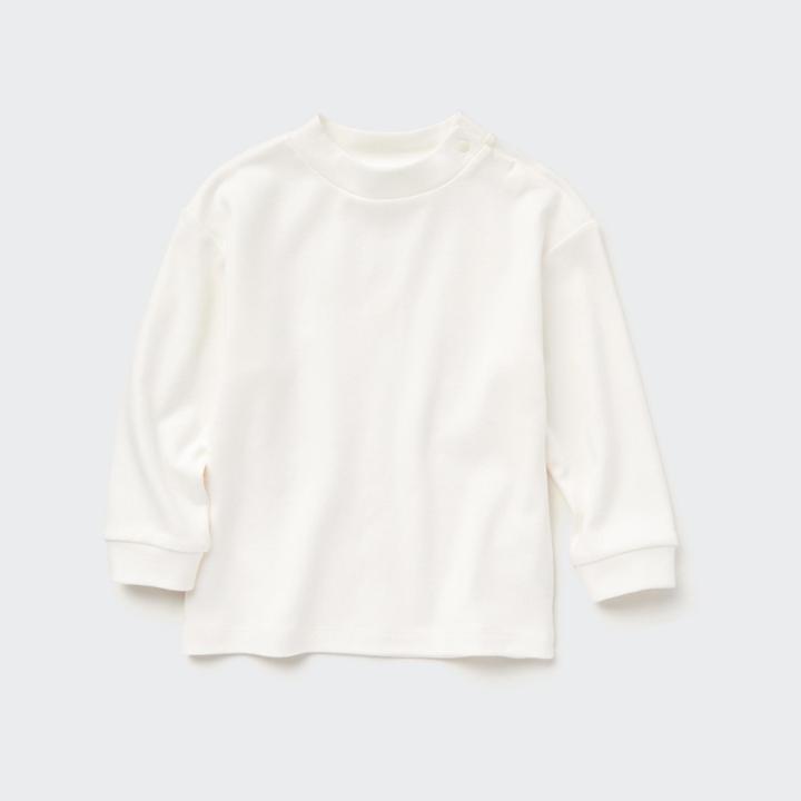 Uniqlo Cotton Mock Neck Long-sleeve T-shirt