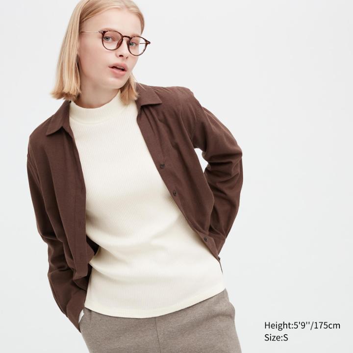 Uniqlo Ribbed High Neck Long-sleeve T-shirt