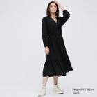 Uniqlo V-neck 3/4-sleeve Flare Dress