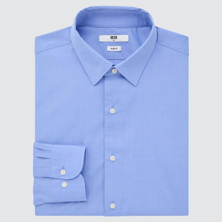 Uniqlo Easy Care Stretch Slim-fit Long-sleeve Shirt