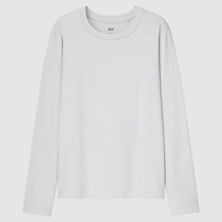 Uniqlo Smooth Stretch Cotton Crew Neck Long-sleeve T-shirt