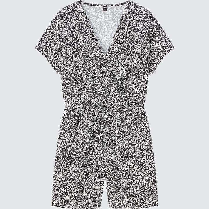 Uniqlo Printed Crepe Jersey Short-sleeve Romper