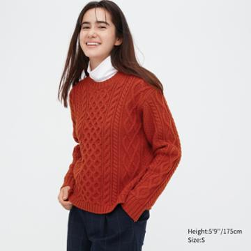 Uniqlo Cable Crew Neck Long-sleeve Sweater