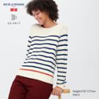 Uniqlo 3d Knit Striped Merino Blend Crew Neck Sweater (ines De La Fressange)