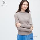 Uniqlo 3d Knit Ribbed High Neck Long-sleeve Sweater