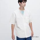 Uniqlo Linen Cotton Stand Collar Short-sleeve Shirt