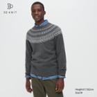 Uniqlo 3d Knit Souffle Yarn Long-sleeve Sweater (fair Isle)