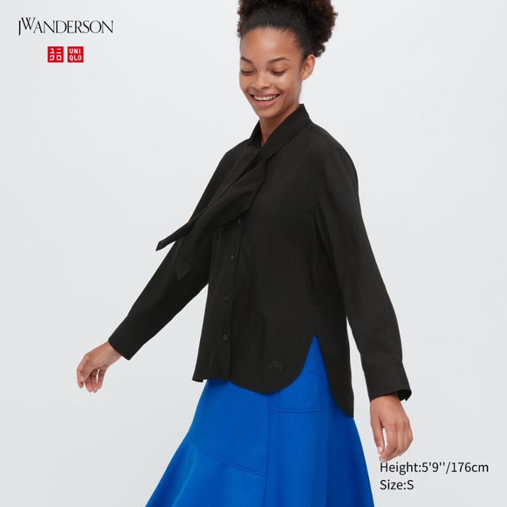 Uniqlo Rayon Bow Tie Long-sleeve Blouse (jw Anderson)