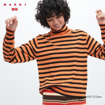 Uniqlo Cashmere Striped Turtleneck Sweater (marni)