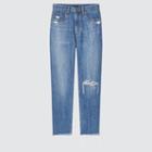 Uniqlo Peg Top High-rise Damaged Jeans