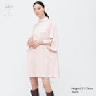 Uniqlo Printed Satin High Neck 3/4-sleeve Mini Dress (hana Tajima)
