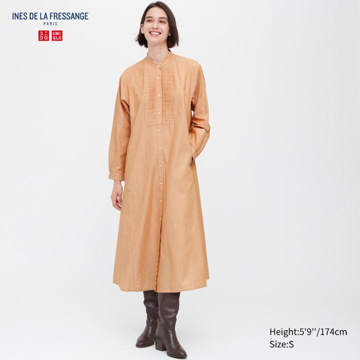 Uniqlo Cotton Pintuck Long-sleeve Dress (ines De La Fressange)