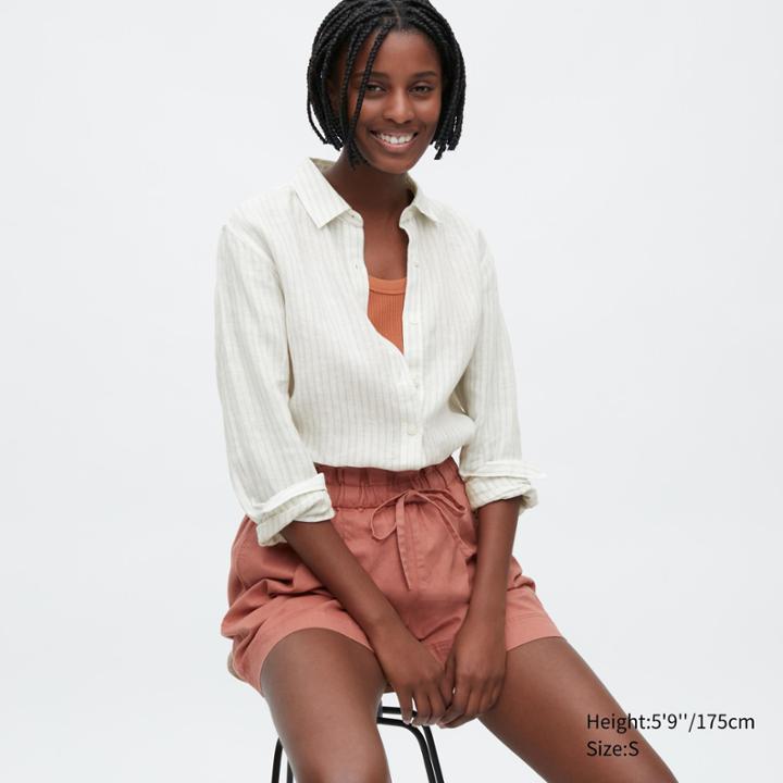 Uniqlo Premium Linen Striped Long-sleeve Shirt