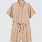 Uniqlo Linen-blend Short-sleeve Romper