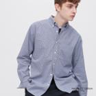 Uniqlo Extra Fine Cotton Broadcloth Checkered Long-sleeve Shirt