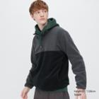 Uniqlo Fleece Button-up Long-sleeve Pullover (color Block)