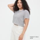 Uniqlo Slub Jersey Striped Cropped Short-sleeve T-shirt