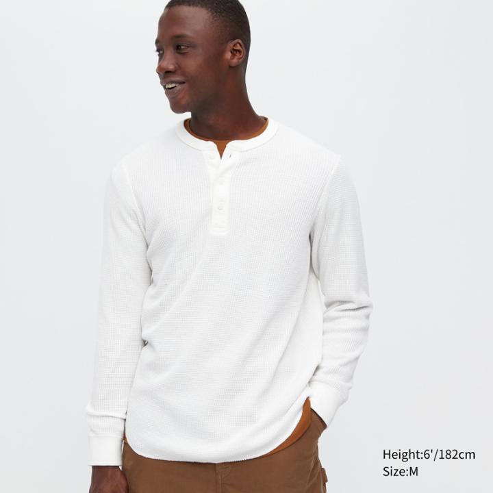 Uniqlo Waffle Long-sleeve Henley T-shirt