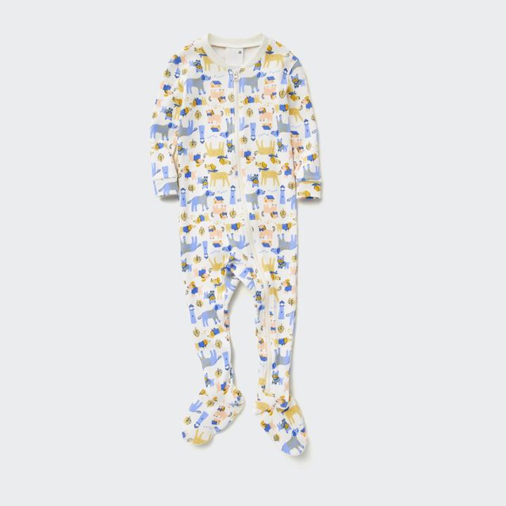 Uniqlo Footed Long-sleeve One-piece Outfit (dog)