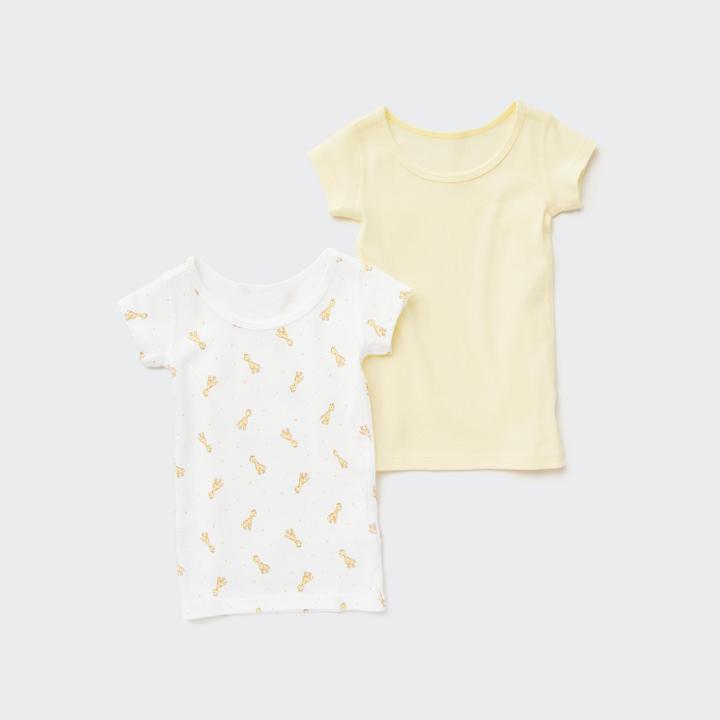 Uniqlo Cotton Ribbed Short-sleeve Inner (pack Of 2)