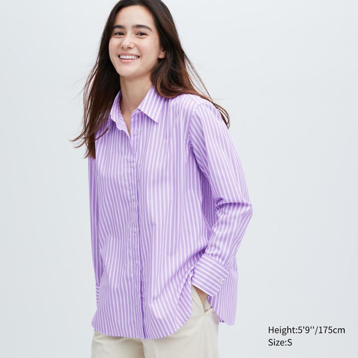Uniqlo Cotton Striped Long-sleeve Shirt