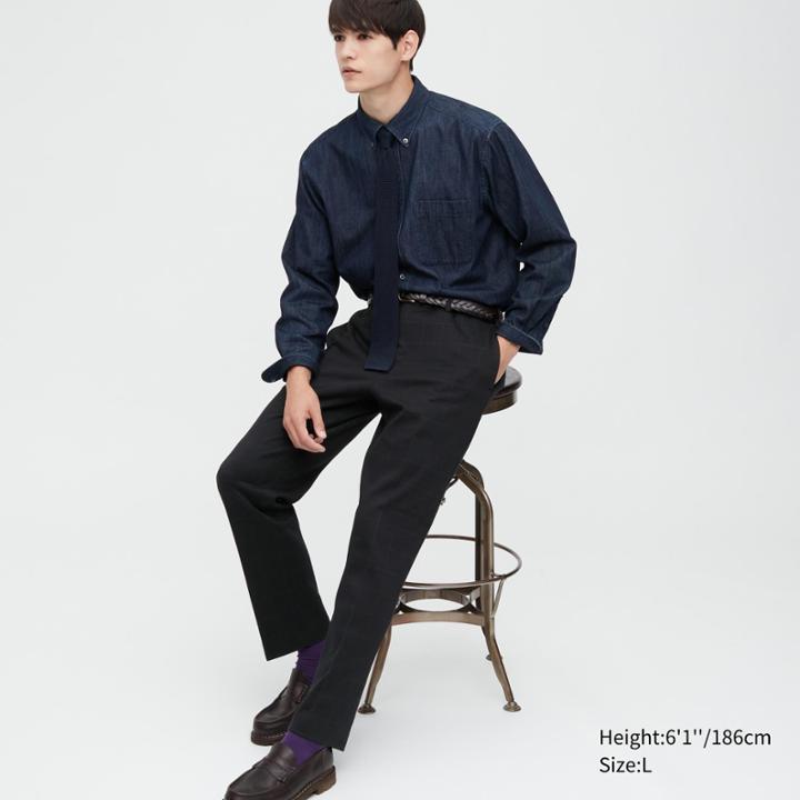 Uniqlo Smart Ankle Pants (2-way Stretch Windowpane, Tall)