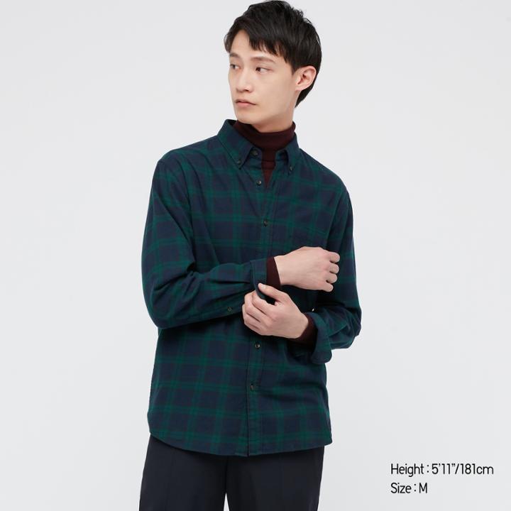 Uniqlo Flannel Plaid Long-sleeve Shirt
