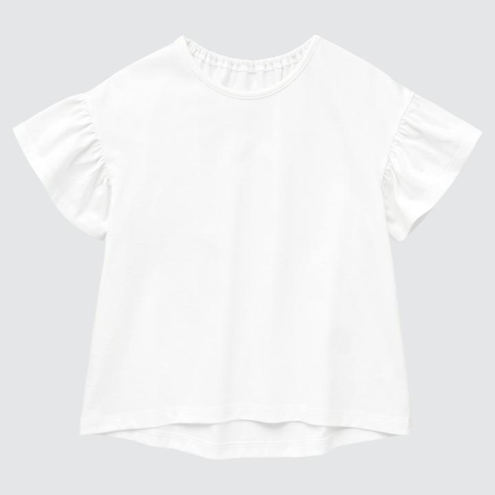 Uniqlo Airism Cotton Frilled Short-sleeve T-shirt
