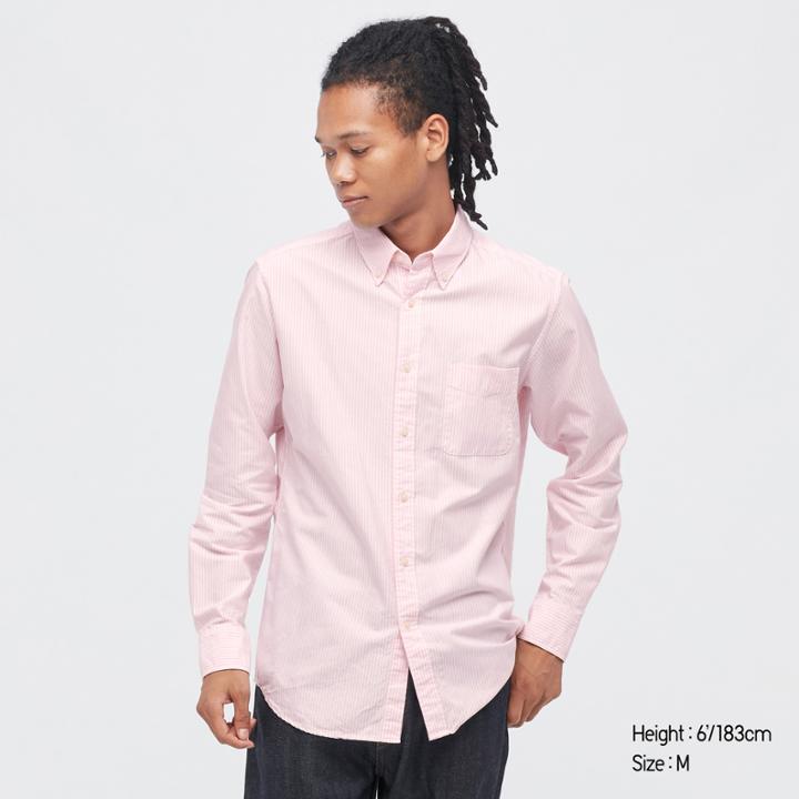 Uniqlo Oxford Striped Slim-fit Long-sleeve Shirt