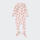 Uniqlo Footed Long-sleeve One-piece Outfit (flower)