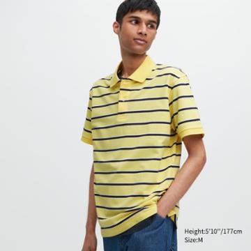Uniqlo Dry Pique Striped Short-sleeve Polo Shirt