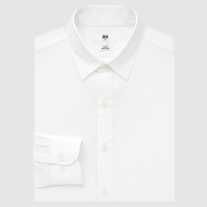 Uniqlo Easy Care Broadcloth Slim-fit Long-sleeve Shirt
