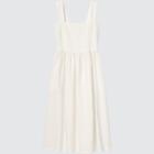 Uniqlo Linen-blend Shirred Sleeveless Dress