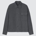 Uniqlo Heavy Flannel Cropped Long-sleeve Shirt Jacket
