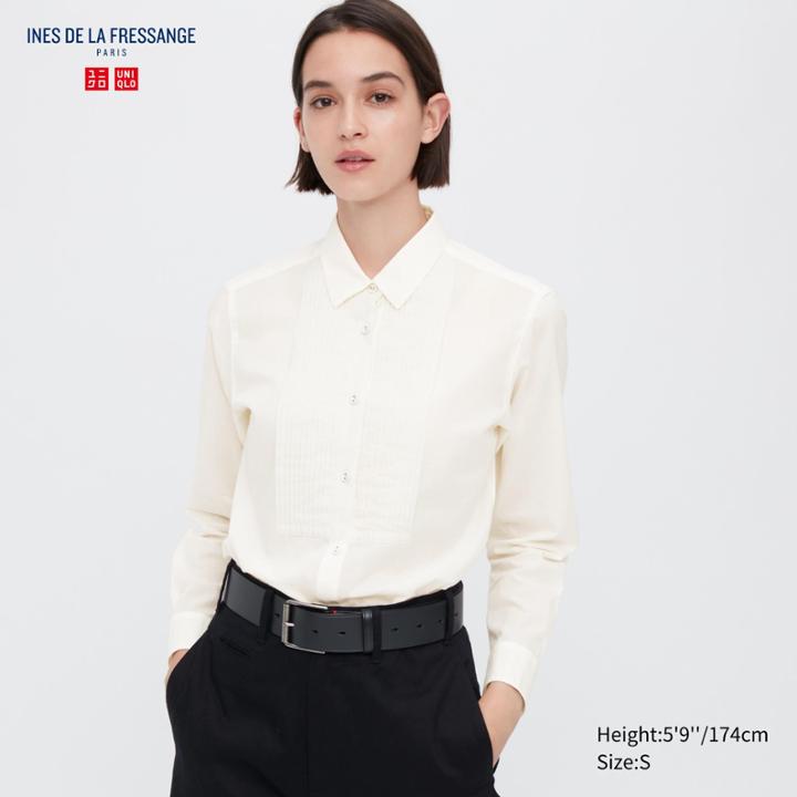 Uniqlo Cotton Pintuck Long-sleeve Shirt (ines De La Fressange)