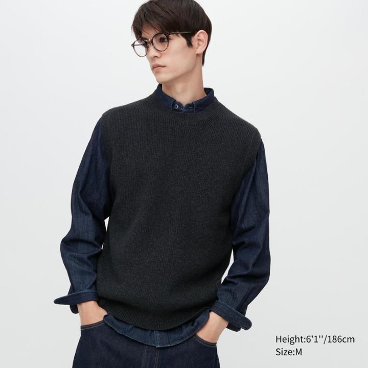 Uniqlo Washable Middle Gauge Crew Neck Vest