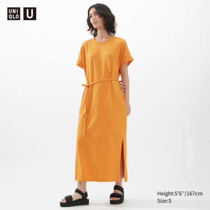 Uniqlo U Airism Cotton Belted Long Dress