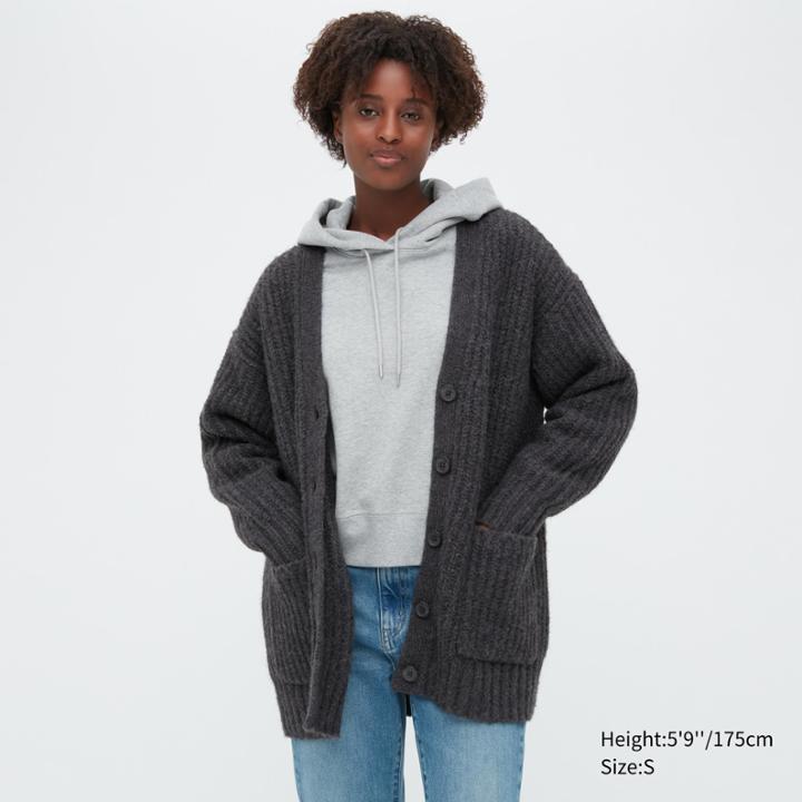 Uniqlo Low Gauge V-neck Long-sleeve Cardigan