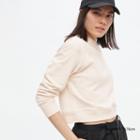 Uniqlo Crew Neck Cropped Long-sleeve Sweatshirt