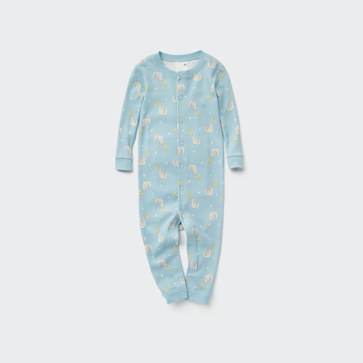 Uniqlo Joy Of Print Long-sleeve One-piece Outfit (wolf)