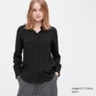 Uniqlo Rayon Printed Long-sleeve Blouse
