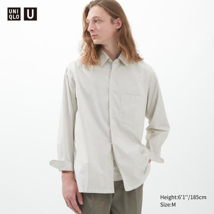 Uniqlo U Oversized Striped Long-sleeve Shirt