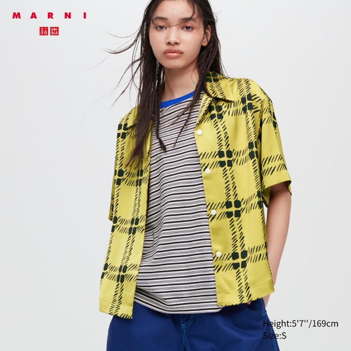 Uniqlo Oversized Open Collar Short-sleeve Shirt (marni)