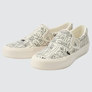 Uniqlo Jean-michel Basquiat Cotton Canvas Slip-ons