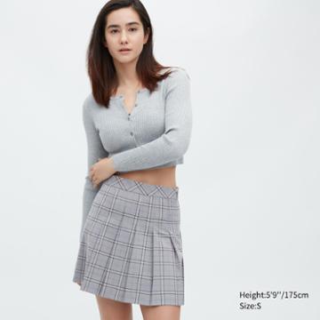 Uniqlo Pleated Checked Mini Skirt